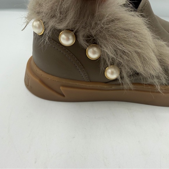 🔥RARE FIND!! My Grey Taupe Fur and Pearl Accent Sneakers - Picture 4 of 8